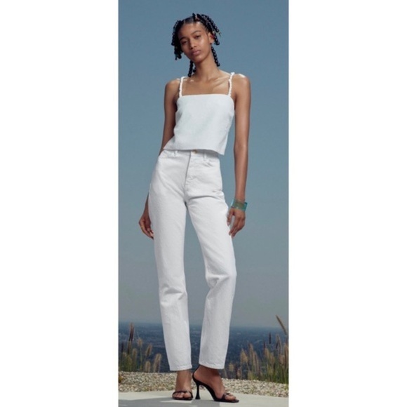 Zara Straight Leg White Denim - Picture 1 of 8